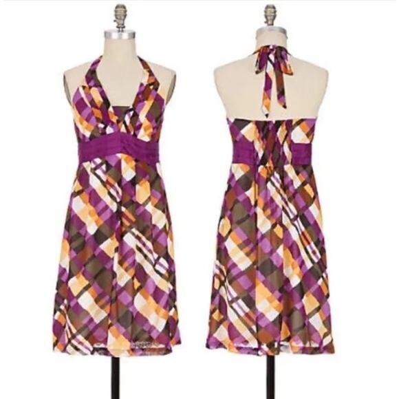 Moulinette Soeurs Dresses & Skirts - Moulinette Soeurs Halter Etty Plaid Pintuck Pleated Smocked Sleeveless Dress